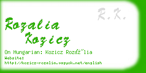 rozalia kozicz business card